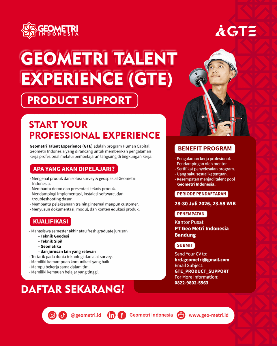 Geometri Talent Experience (GTE) Telah Dibuka! – Product Support